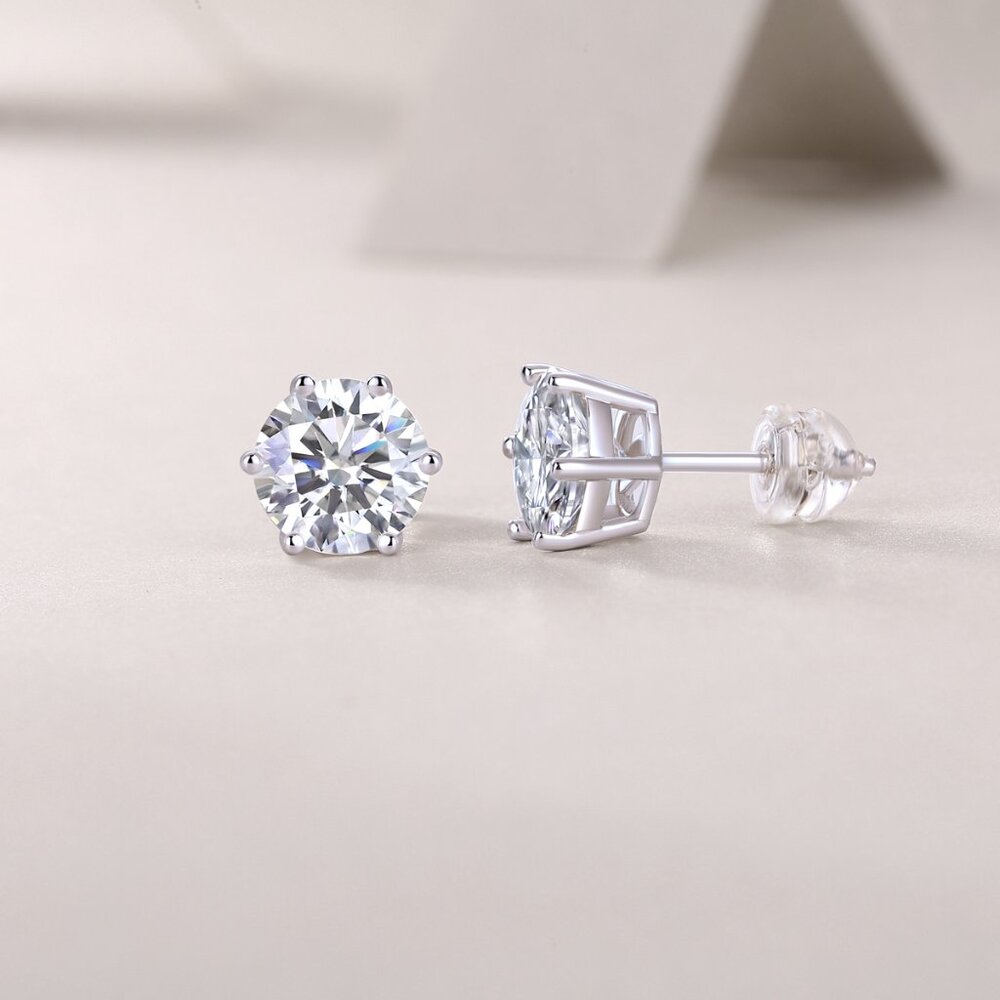 925 sterling silver moissanite earrings